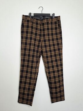 Forever 21 Mens Black & Brown Plaid Chinos Size 36